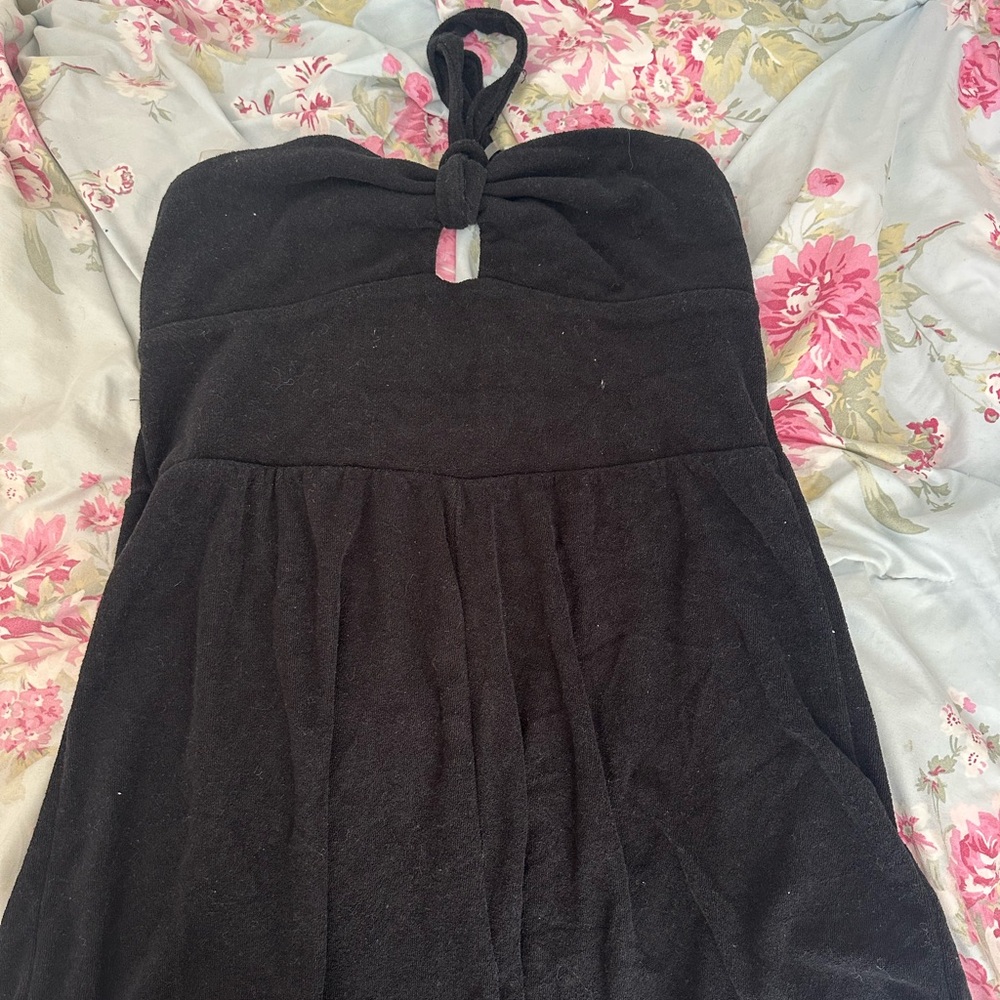 Wild Fable Black Coverup Dress with Floral Accents